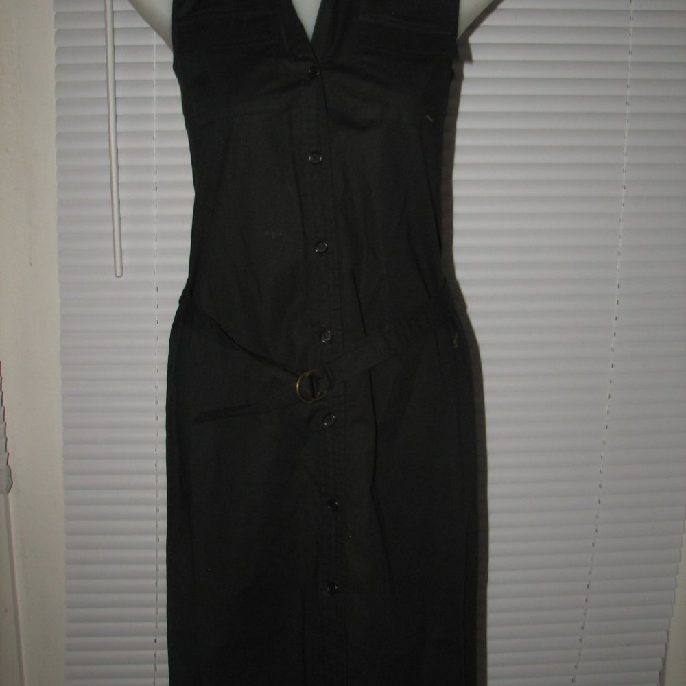 THEORY NWT SIZE 0 BUTTON FRONT STRETCH BLACK SUZAN DRESS